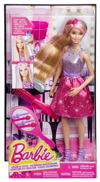 CFN47 Lėlė Mattel Barbie spalvotos sruogos paveikslėlis 3 iš 5