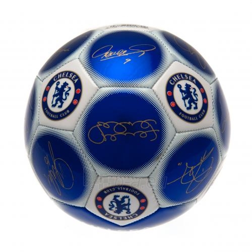 Chelsea F.C. futbolo kamuolys (Mėlynas su parašais) paveikslėlis 4 iš 4