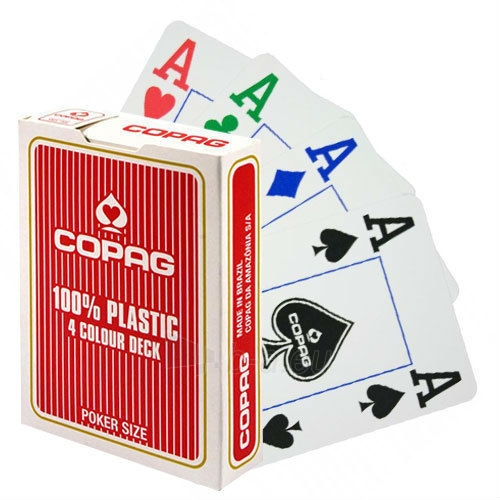 Copag 4 Colour pokerio kortos (Raudonos) paveikslėlis 6 iš 8