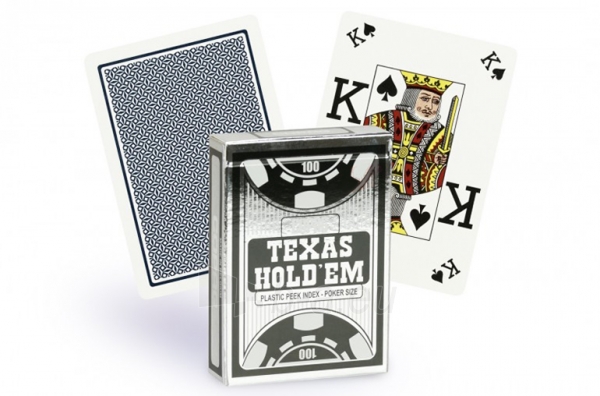 Copag Texas Holdem Peek Index pokerio kortos (Juodos) paveikslėlis 1 iš 4