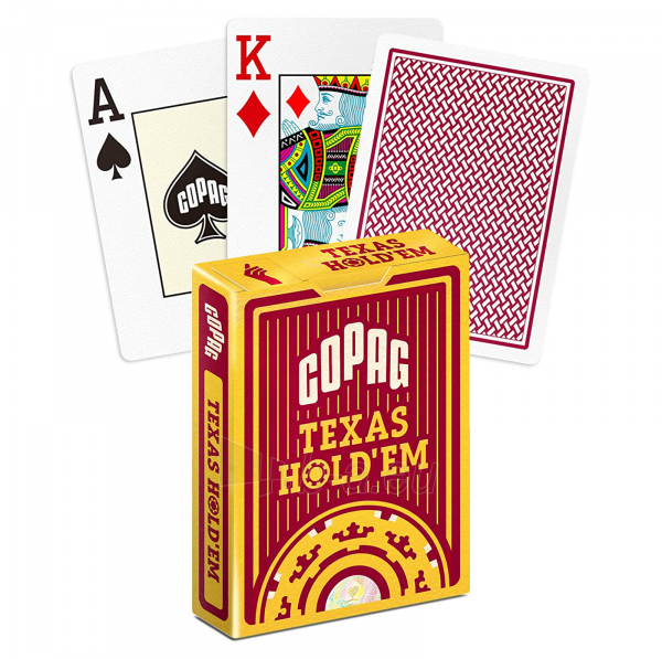 Copag Texas Holdem pokerio kortos (Raudonos) paveikslėlis 1 iš 7