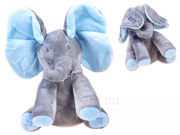 Interaktyvus žaislas dainuojantis dramblys, mėlynas paveikslėlis 1 iš 6
