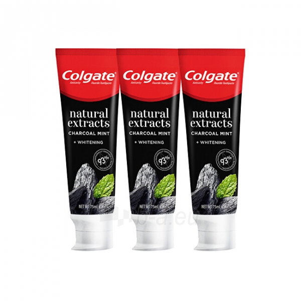 Dantų pasta Colgate Activated charcoal Natura l s toothpaste with Charcoal Trio 3 x 75 ml paveikslėlis 2 iš 2