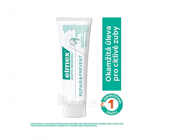 Dantų pasta Elmex Pain Relief Toothpaste Sensitiv e Professional Repair & Prevent 75 ml paveikslėlis 2 iš 2