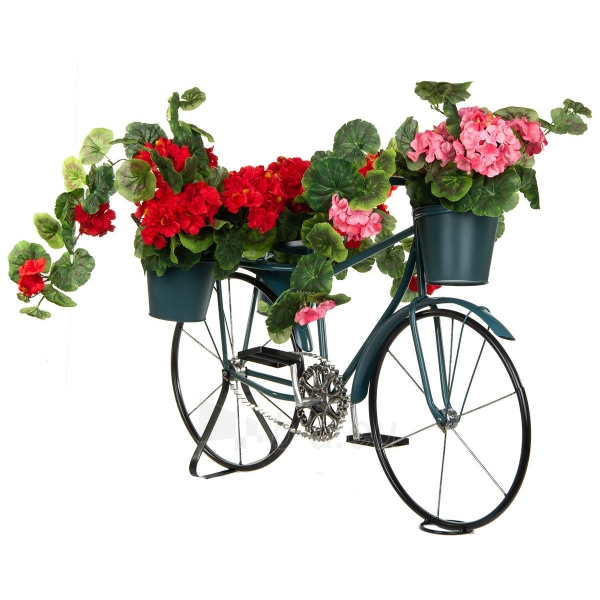 Dekoratyvinis sodo gėlių dviratis, mėlynas paveikslėlis 6 iš 6