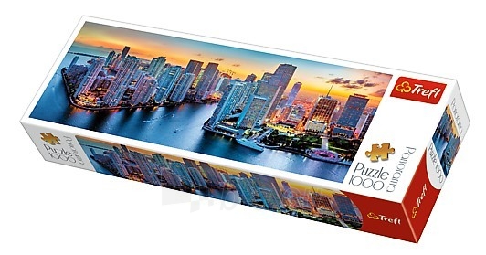Dėlionė 29027 Trefl Miami after dark - 1000 pieces panoramic puzzle paveikslėlis 1 iš 3