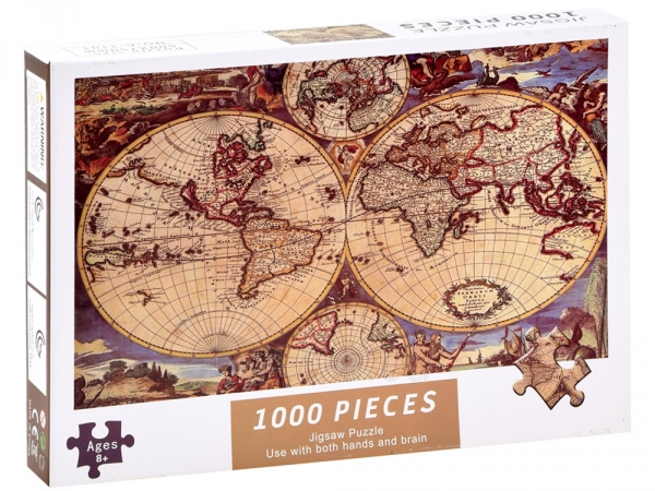 Dėlionė senovinis pasaulio žemėlapis, 1000 elementų paveikslėlis 1 iš 6