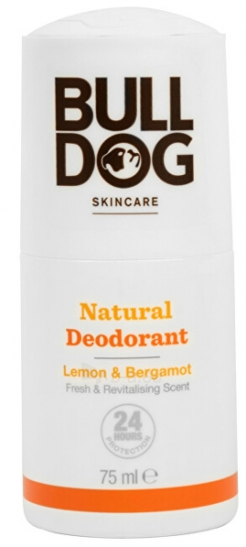 Dezodorantas Bulldog Natural roll-on deodorant ( Natura l Deodorant Lemon & Bergamot Fresh & Revita l ising Scent) 75 ml paveikslėlis 1 iš 3