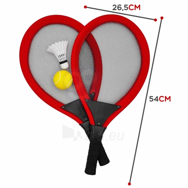 Didelės badmintono raketės vaikams, raudonos paveikslėlis 4 iš 5