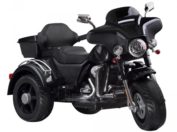 Didelis elektrinis motociklas, juodas paveikslėlis 1 iš 14