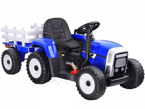Didelis elektrinis traktorius su priekaba, mėlynas paveikslėlis 1 iš 1