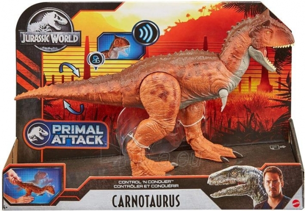Dinozauras GJT59 Jurassic World Control N Conquer Carnotaurus MATTEL paveikslėlis 2 iš 6