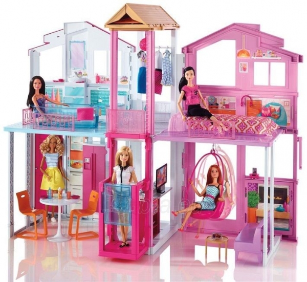 DLY32 Malibu namas MATTEL BARBIE Barbie 3-Storey Townhous paveikslėlis 1 iš 6