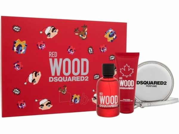 Dovanų rinkinys Dsquared² Red Wood - EDT 100 ml + sprchový gel 100 ml + malá peněženka paveikslėlis 1 iš 1