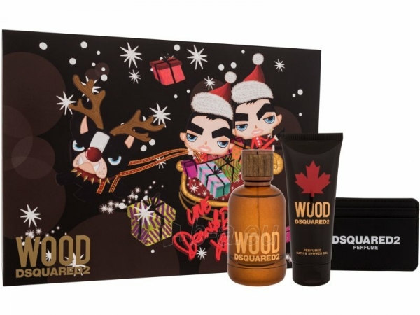 Gift set Dsquared² Wood For Him - EDT 100 ml + shower gel 100 ml + card case paveikslėlis 1 iš 1