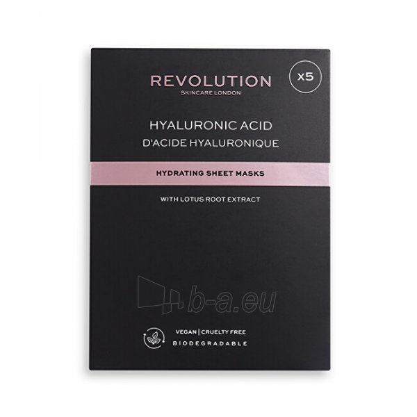 Drėkinanti hialurono rūgšties lakštų kaukė Revolution Skincare Biodegradable paveikslėlis 3 iš 3