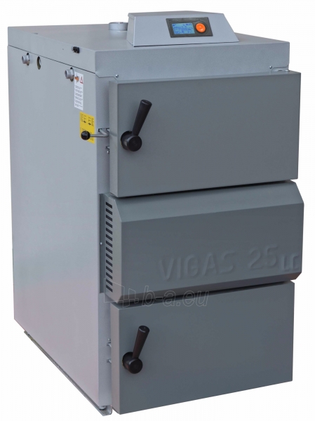 Dujų generacinis kieto kuro katilas VIGAS 25S (5-35 kW) K.P. AK3000 su Lambda zondu paveikslėlis 1 iš 3