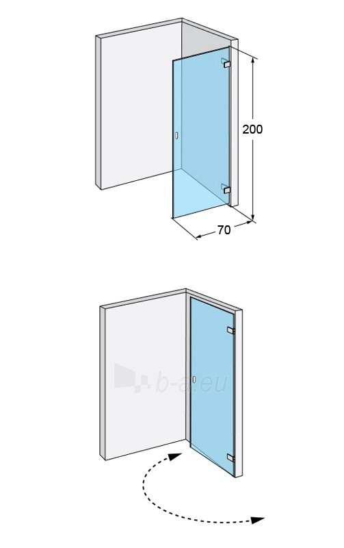 Dušo durys IDO Design 70, dešininės paveikslėlis 8 iš 11