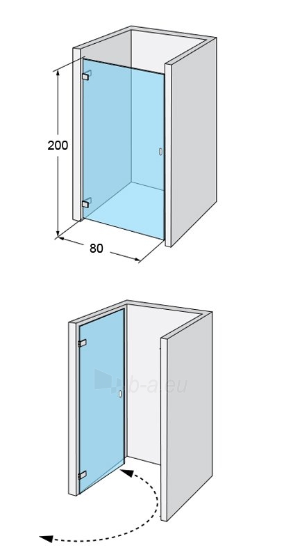 Dušo durys IDO Design 80, kairinės paveikslėlis 6 iš 11
