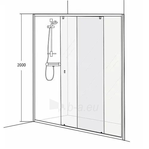 Dušo durys IDO Showerama 8-1 175, matinis stiklas paveikslėlis 6 iš 6