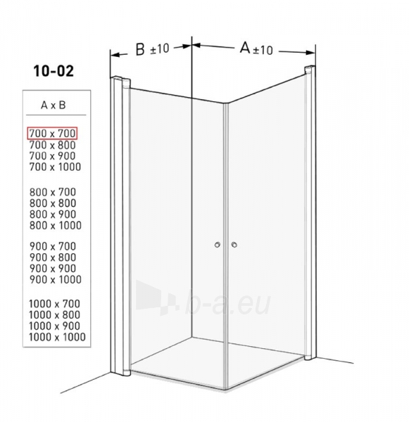 Shower enclosures IDO Showerama 10-02 70X70, matinis glass paveikslėlis 4 iš 5