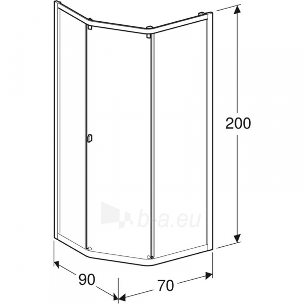 Dušo kabina IDO Showerama 8-3 90x70, skaidrus stiklas paveikslėlis 4 iš 8