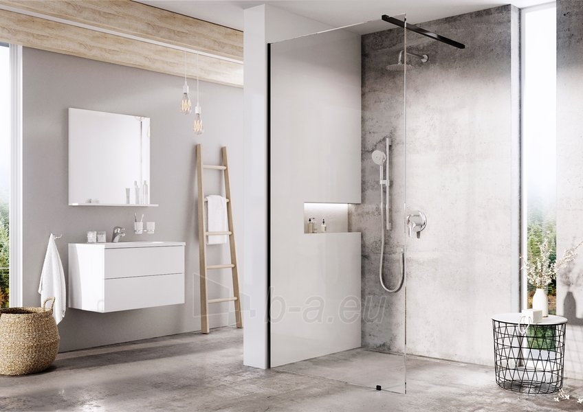 Shower enclosures Ravak Walk-in Wall, 90x200 Juoda+Transparent paveikslėlis 6 iš 8