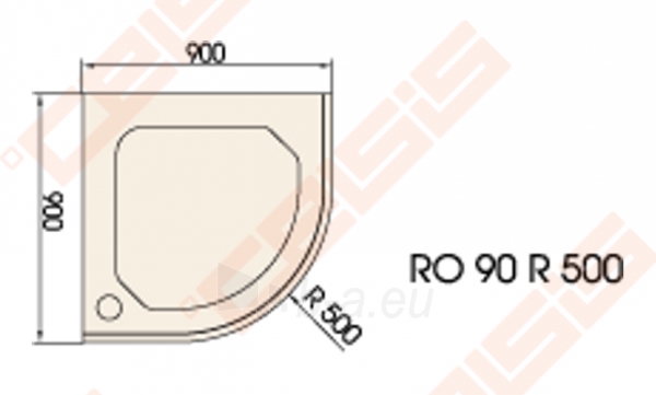 Dušo padėklas PAA CLASSIC 90x90 su panele ir kojelėmis, baltas (radius 500) paveikslėlis 2 iš 2
