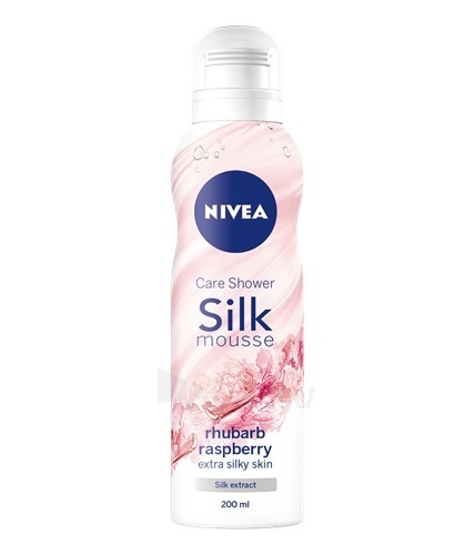 Shower foam Nivea ( Care Shower Silk Mousse Rhubarb Raspberry) 200 ml paveikslėlis 1 iš 1