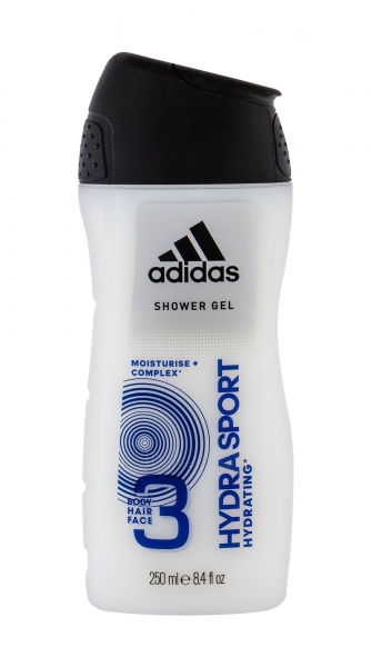 Dušas želeja Adidas 3in1 Hydra Sport Shower gel for Men 250ml paveikslėlis 1 iš 1