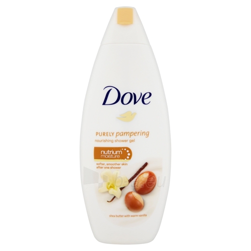 Dušo žele Dove Nourishing shower gel with the scent of shea butter and vanilla Purely Pampering (Nourishing Shower Gel) - 250 ml paveikslėlis 1 iš 1