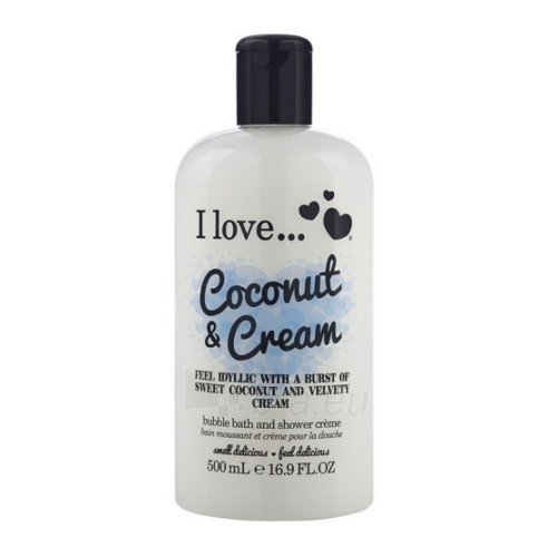 Dušo žele I Love (Coconut & Cream Bubble Bath And Shower Creme) 500 ml paveikslėlis 1 iš 1