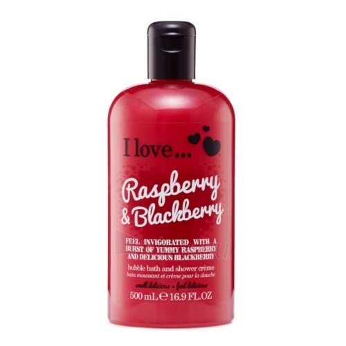 Dušo žele I Love Bath and Shower Cream with (Raspberry & Blackberry Bubble Bath And Shower Creme) 500 ml paveikslėlis 1 iš 1