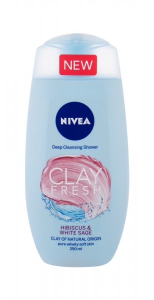 Dušas želeja Nivea Clay Fresh Hibiscus & White Sage Shower Gel 250ml paveikslėlis 1 iš 1