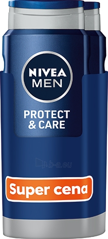 Dušo žėlė Nivea Men Protect & Care men´s shower gel 2 x 500 ml paveikslėlis 1 iš 3