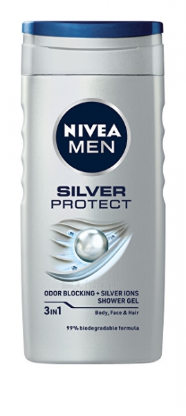 Dušas želeja Nivea Silver Protect for Men 250 ml paveikslėlis 2 iš 3