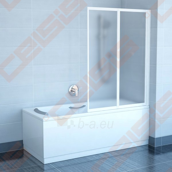 Dviejų dalių sulankstoma vonios sienelė RAVAK VS2 105 su satino spalvos profiliu ir skaidriu stiklu paveikslėlis 1 iš 3
