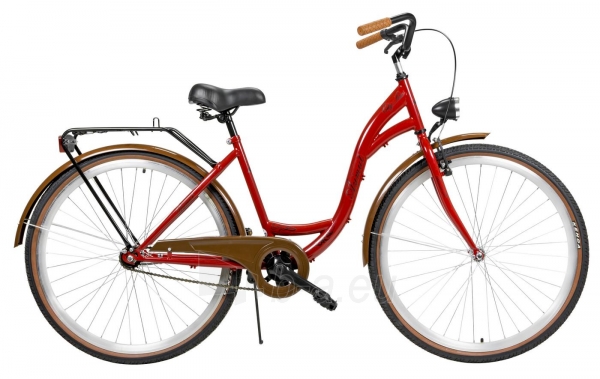 Miesto dviratis moterims AZIMUT City Lux 28 2021 bordo-brown paveikslėlis 2 iš 6