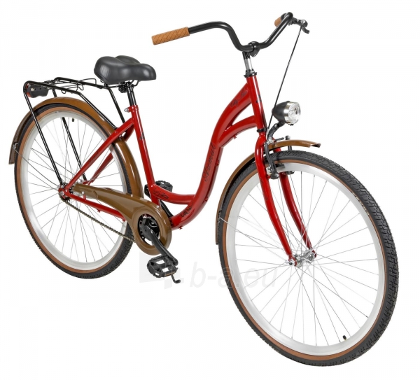 Miesto dviratis moterims AZIMUT City Lux 28 2021 bordo-brown paveikslėlis 6 iš 6