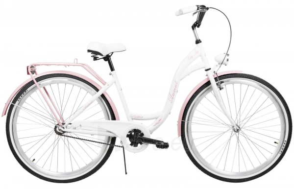 Moteriškas dviratis AZIMUT City Lux 28 2021 white-pink paveikslėlis 6 iš 7