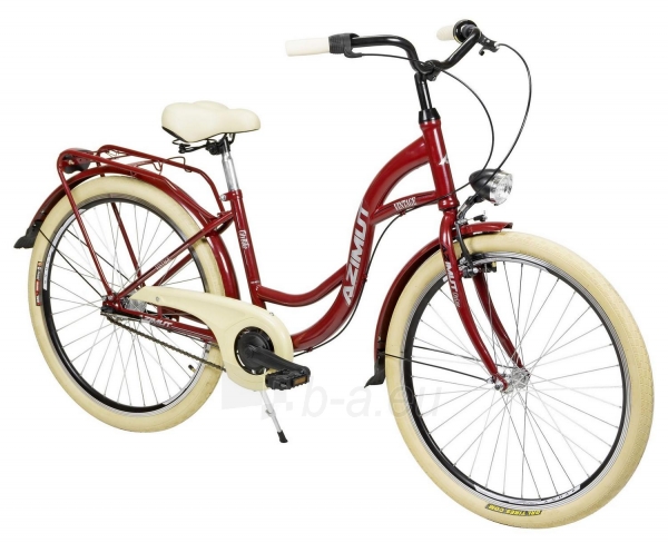 Moteriškas dviratis AZIMUT Vintage 26 3-speed 2021 burgund-cream paveikslėlis 5 iš 5