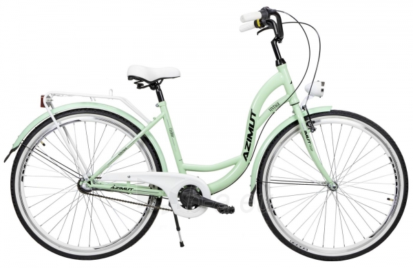 Moteriškas dviratis AZIMUT Vintage 28 3-speed 2021 mint-white paveikslėlis 1 iš 2