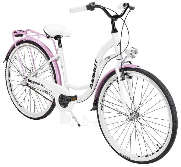 Moteriškas dviratis AZIMUT Vintage 28 3-speed 2021 white-pink paveikslėlis 2 iš 2