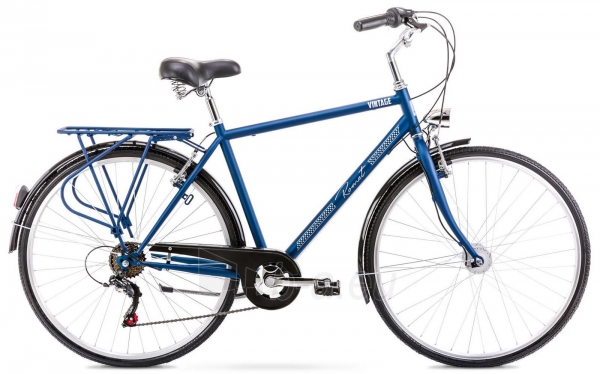Vyriškas dviratis Romet Vintage M 28 2021 dark blue paveikslėlis 1 iš 1