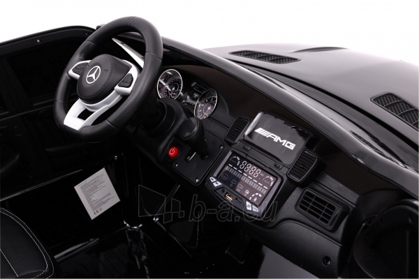 Dvivietis elektromobilis Mercedes Benz GLS 63, juodas lakuotas paveikslėlis 12 iš 12
