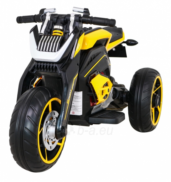 Elektrinis futuristinis motociklas, geltonas paveikslėlis 1 iš 12