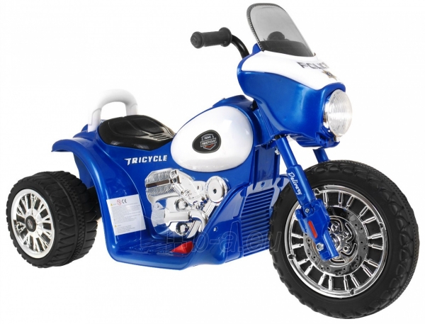 Elektrinis motociklas Chopper, mėlynas paveikslėlis 2 iš 4
