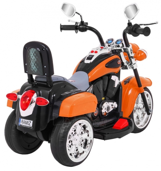 Elektrinis motociklas Chopper NightBike, oranžinis paveikslėlis 4 iš 9