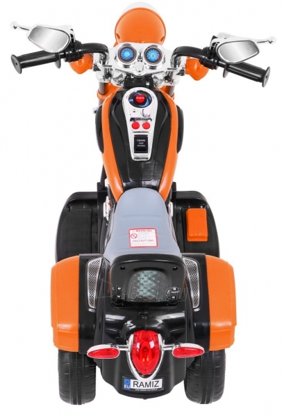 Elektrinis motociklas Chopper NightBike, oranžinis paveikslėlis 5 iš 9