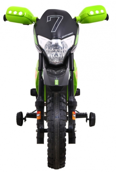 Elektrinis motociklas Cross, žalias paveikslėlis 15 iš 23